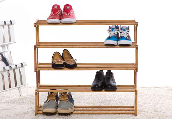 $55 for an S Style Five-Tier Bamboo Shoe Rack
