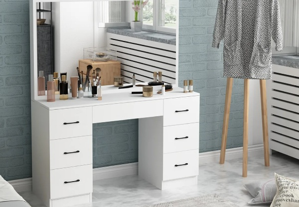 Vanity Dressing Table Set with Mirror & Drawers - Three Colours Available