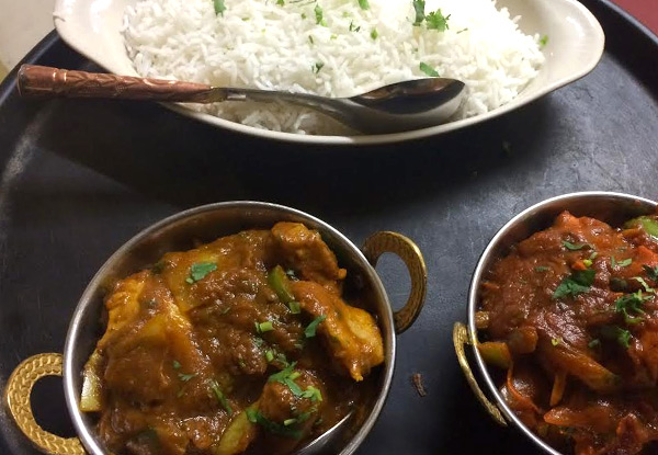 $20 for Two Main Dinner Curries for Two People or $40 for Four People