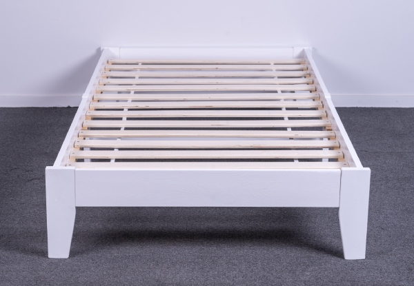 Hartland White Solid Wood Bed Base - Four Sizes Available