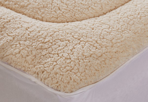 DreamZ Wool Mattress Topper Underlay Reversible Mat Protector - Five Sizes Available