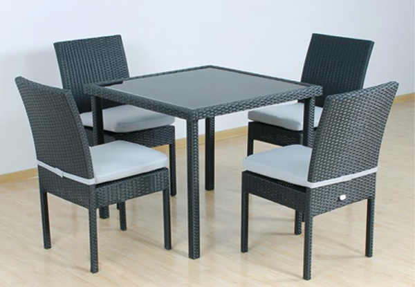 $449 for a Five-Piece Rattan Outdoor Dining Set
