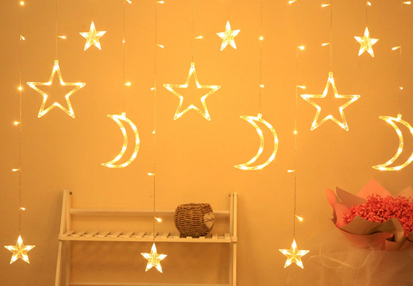 Solar Star & Moon LED Curtain Light