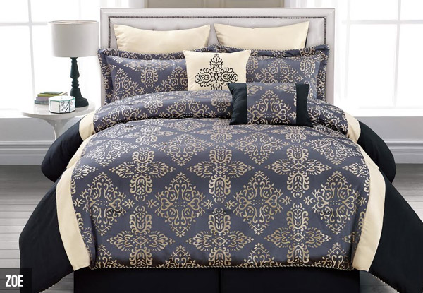 $99 for an Eight-Piece Queen, King or Super King Comforter Set – Two Designs Available