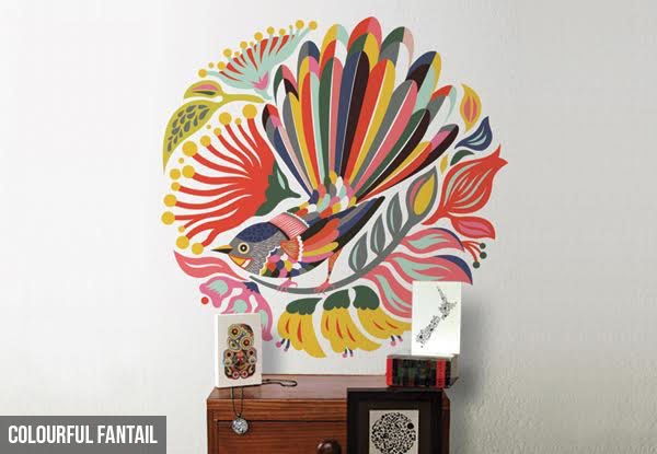 $29.95 for a Colourful Fantail, Birds or Kiwiana Large Wall Decal (value $89)