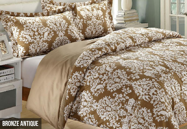 From $55 for a Traditional Damask Printed Duvet Set – Available in Three Sizes with Free Shipping