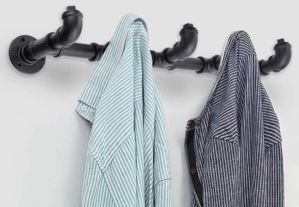 Industrial Pipe Coat Towel Rack with Five Hooks