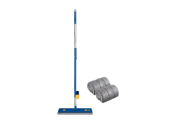 Self-Wringing Microfibre Flat Cleaning Mop incl. Two or Four Microfibre Pads - Two Options Available