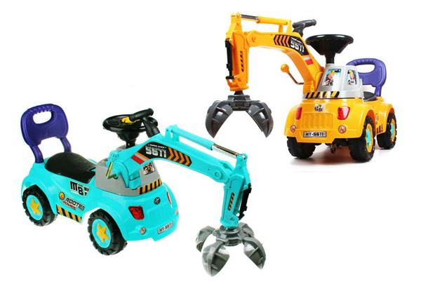 $55 for a Kids Ride On Excavator – Available in Aqua or Yellow