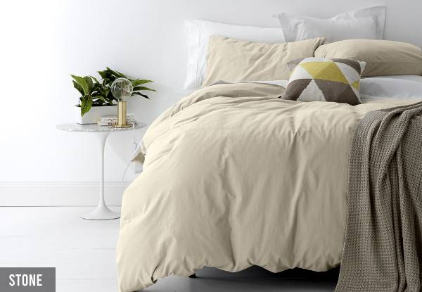 European Vintage Cotton Quilt Cover Incl. Pillowcase - Available in Seven Colours & Three Sizes