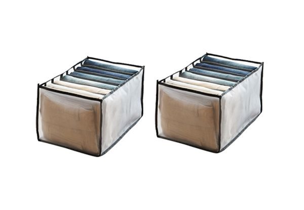 Two-Piece Seven-Grid Mesh Drawer Organiser - Available in Three Colours & Options for Four-Piece