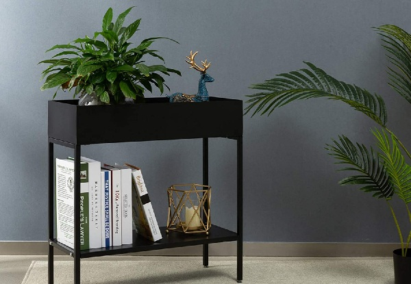 Two-Tier Metal Plant Stand Shelf - Six Colours Available