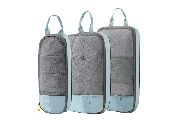 Three-Piece Compression Packing Cubes - Available in Four Colours & Options for Two-Set