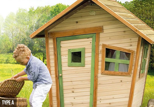 $569 for a Wooden Playhouse, or $759 for a Wooden Playhouse with a Detachable Slide