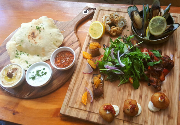 $49 for a Mediterranean Shared Platter incl. Shared Dessert Pizza for Two People