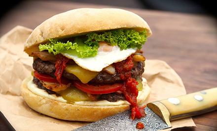 $13.50 for Two Regular Burgers or $18 for Two Super Burgers