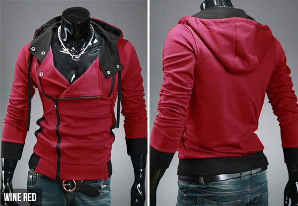 $33 for a Men's Slim Side Zip Hoodie – Available in Six Colours