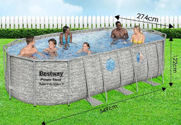 Bestway 5.49m Swimming Pool with Ladder & Filter Pump