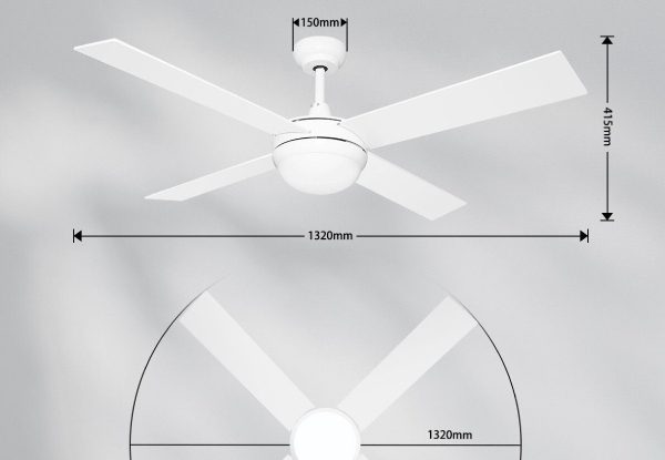 Four Blade Ceiling Fan with LED Lights & Remote