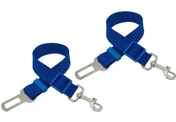 Two-Piece Adjustable Car Pet Safety Seatbelt - Three Colours Available