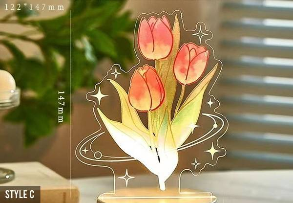 Flower 3D Table Lamp - Three Styles Available