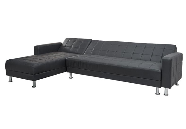 $639 for a Black Modular Upholstered Sofa Bed with Chaise