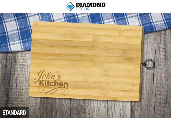 $39 for a Personalised Bamboo Chopping Board or $55 for a Premium Personalised Chopping Board - 50 Templates Available