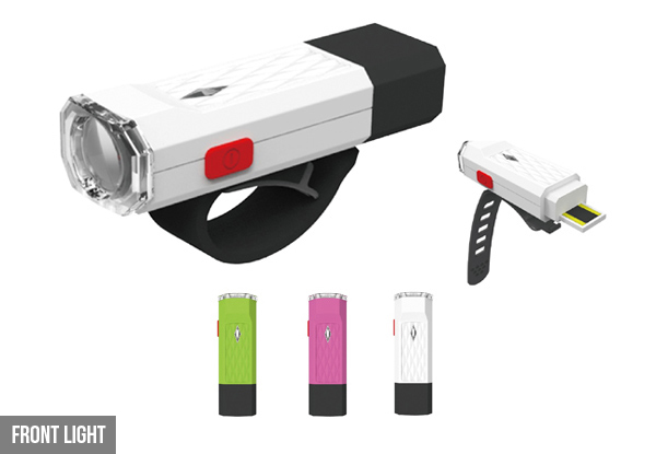 $14.99 for a Bike LED USB Rechargable Front Headlight, $19.99 for Rear Bike LED Light or $29.99 for Both