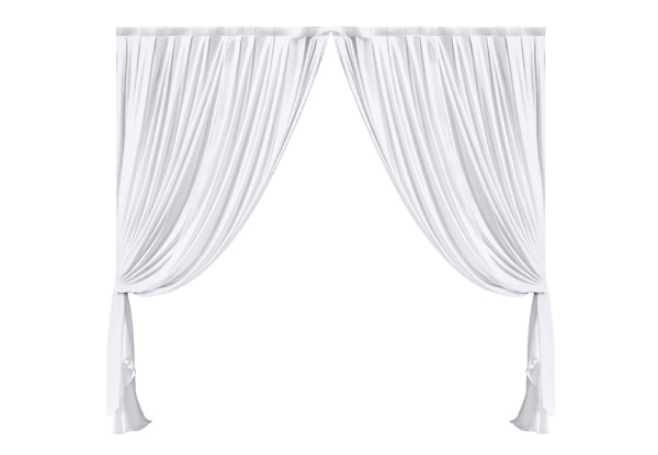 White Backdrop Curtain Silk Drape with Rod Pocket