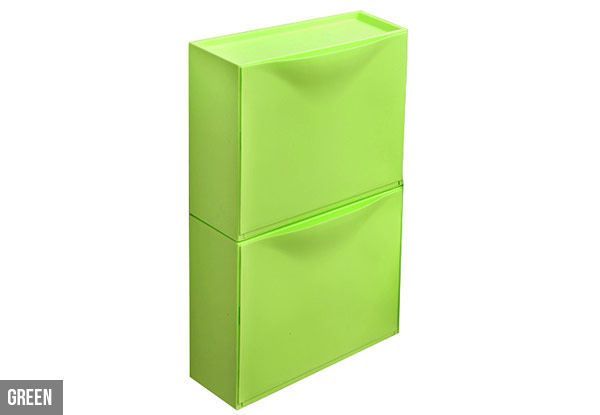 $59 for Two Wall-Mountable Shoe Storage Cabinets Available in Four Colours