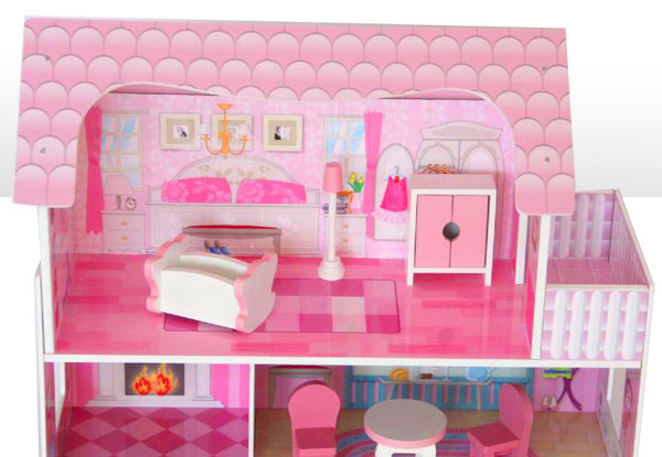 $79.99 for a Wooden Open Dolls House with Furniture