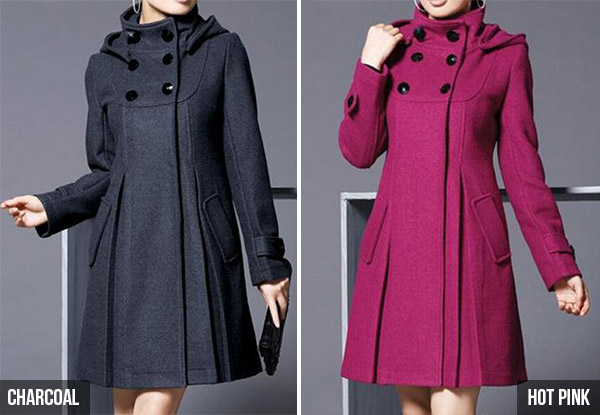 $48 for a Women's Hooded Coat - Available in Four Colours