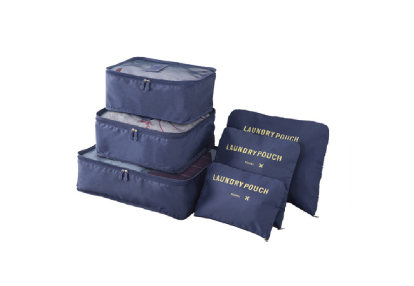 Six-Piece Travel Organiser Bag - Available in Four Colours