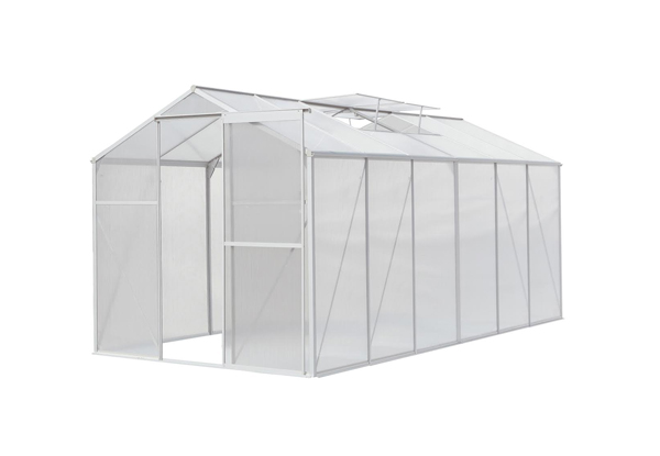 $599 for an Extra-High Aluminum Polycarbonate Garden Greenhouse with Base