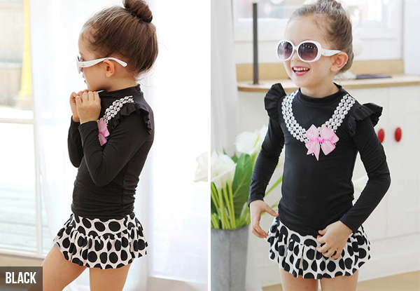 $27 for a Girl's Long Sleeve & Skirt Swim Suit – Available in Two Colours