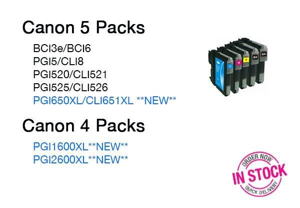 From $27 for a Set of Four or Five Printer Cartridges Compatible with Brother, Canon, HP or Epson Inkjet Printers & Brother Laser Cartridge incl. Nationwide Delivery (value up to $307.80)