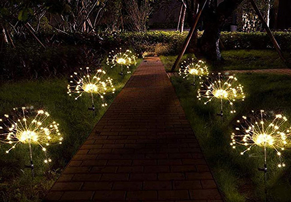 90-LED Solar-Powered Garden Firework Lights - Available in Three Light Colours & Option for 120 & 150-LED