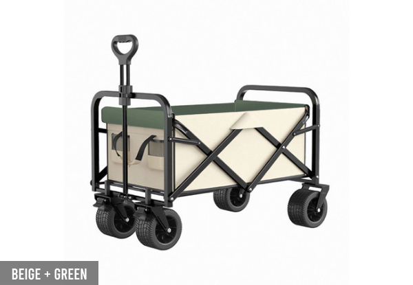 150kg Foldable Wagon Trolley with Tabletop - Three Colours Available