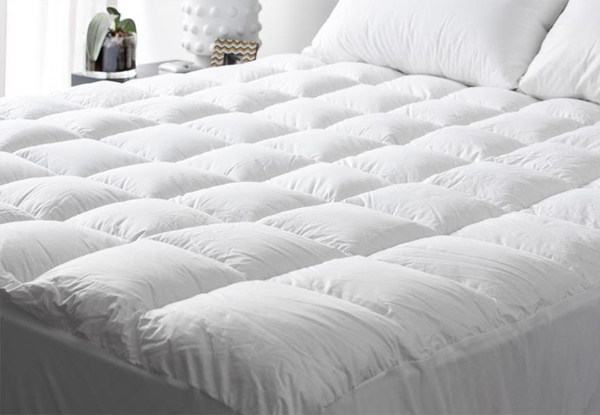From $65 for a Luxury Hotel Grade Pillowtop Mattress Topper with High Thread Count in Pure Cotton Japara Fabric with a Pair of Contour Pillows
