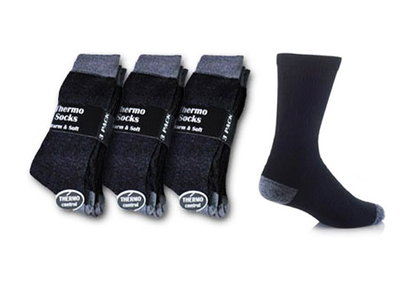 $15 for Nine Pairs of Black Reinforced Thermo Socks or $30 for an 18-Pack