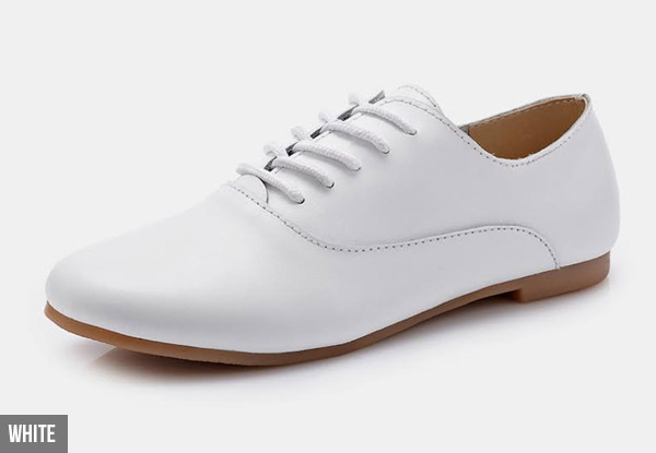 $49 for a Pair of Women's Leather Lace Up Shoes – Available in Three Colours