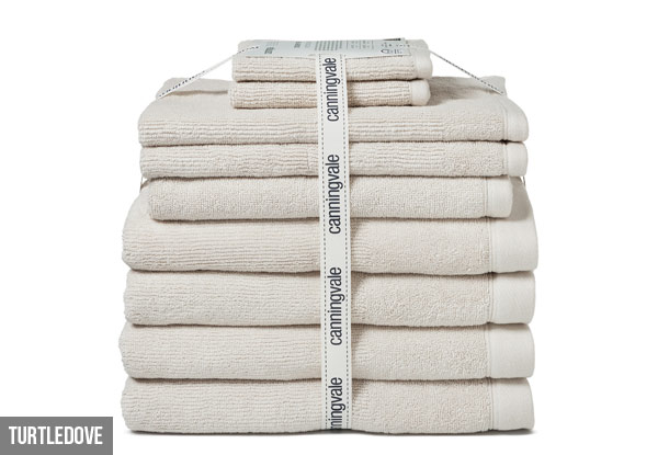 $89.95 for a Canningvale Corduroy Rib Nine Piece Towel Set incl. Nationwide Delivery. Available in Four Colours (value $229.41)