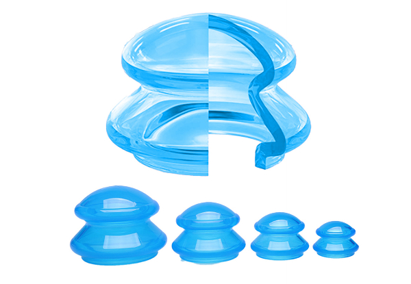 Four-Pack Silicone Cupping Set - Available in Three Colours & Option for Two Sets