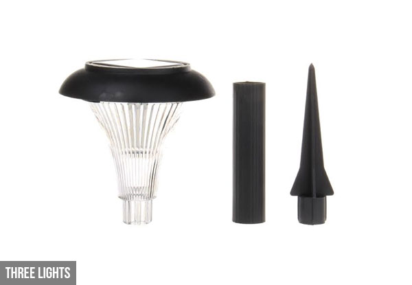 $12 for a Set of Three Solar Garden Lights, or $29 for a 12 LED Solar Light with Day and Night Sensors