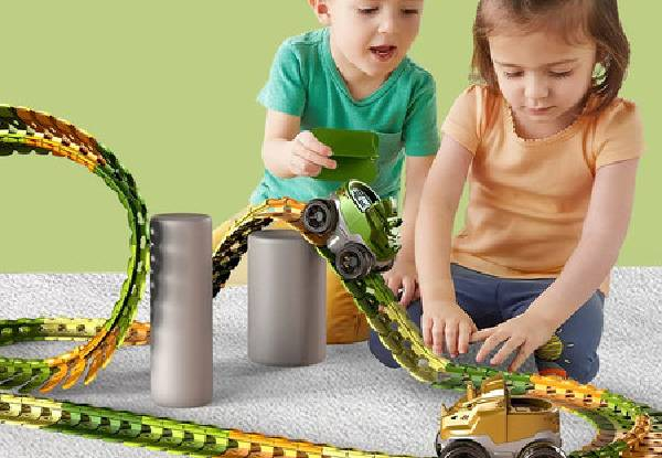 Dinosaur Race Car Tracks with LED Light - Two Options Available