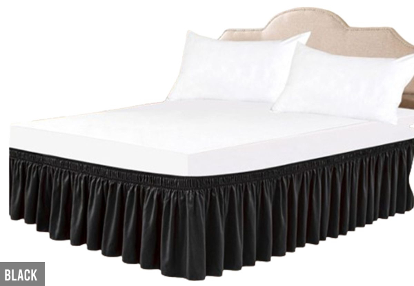 Elastic Wrap-Around Bed Skirt - Three Colours, Four Sizes & Option for Two-Pack Available