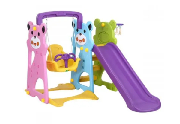 Kids Outdoor Playground Slide Swing Set - Three Styles Available