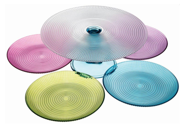 $29 for a Five-Piece Coloured Glass Cake Serving Set