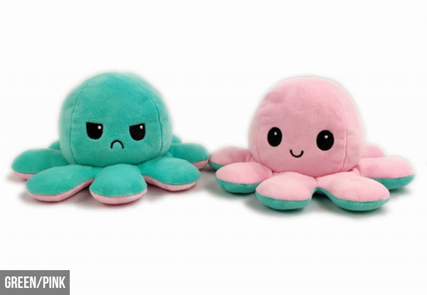 Reversible Flip Octopus Plush Stuffed Toy - Nine Colours Available
