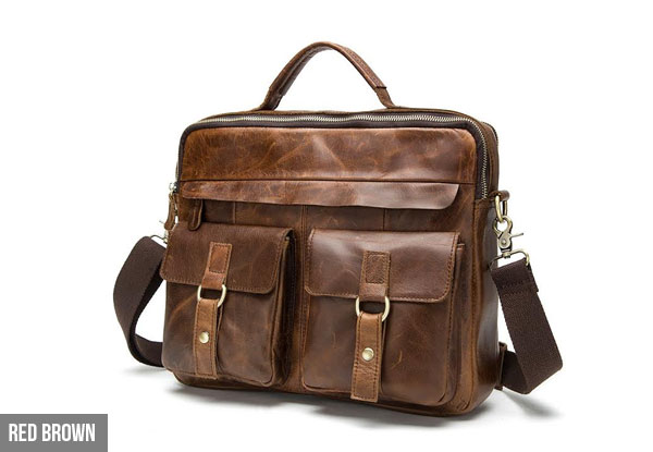 $119 for a Leather Messenger Bag - Four Colours Available